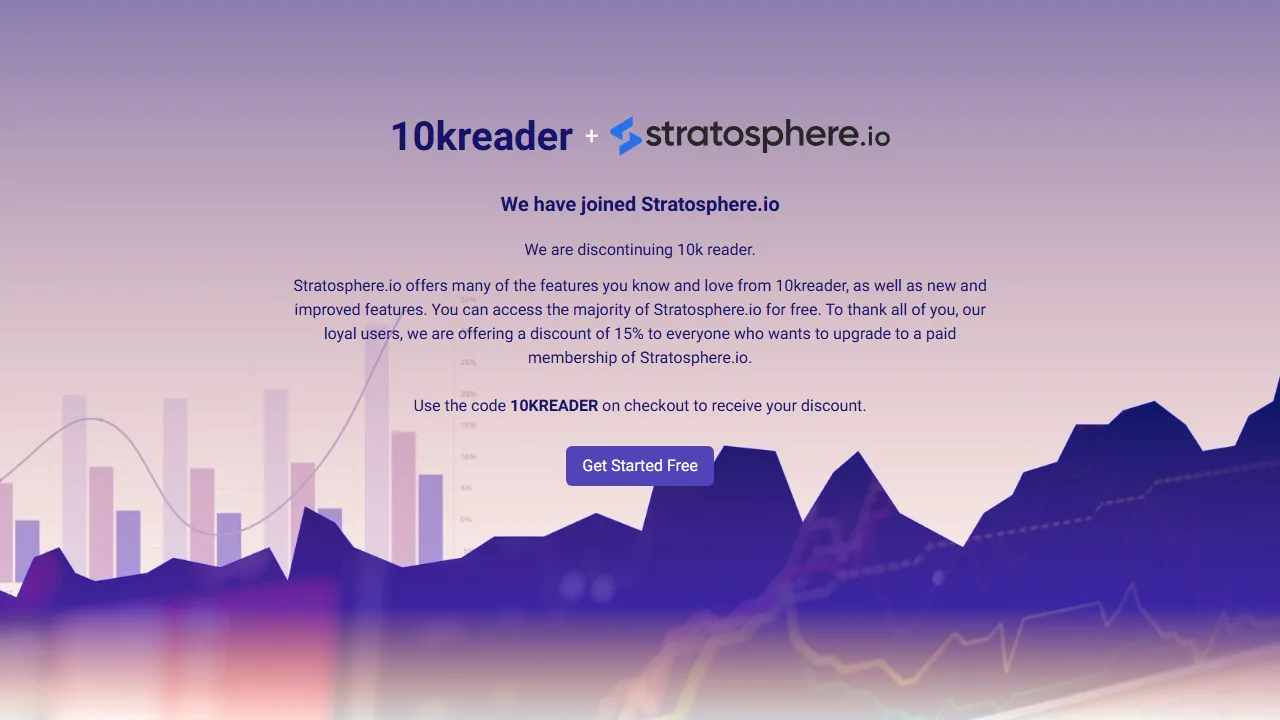 10kreader.com - Investing Research Tool for Stock Analysis screenshot