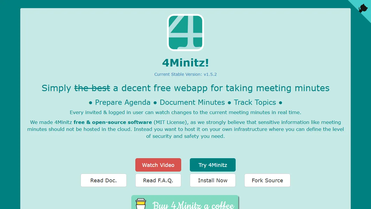 4minitz.com - Meeting Minutes Of Meeting - Free Format screenshot