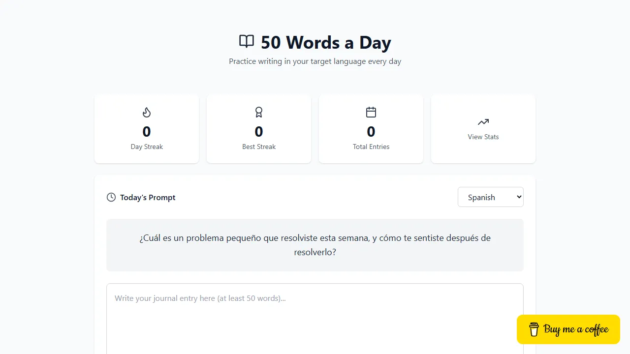 50wordsaday.com - Writing Habit App For Language Learners screenshot