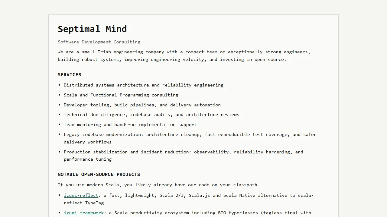 7mind.io - Scala Development Tools and Framework screenshot