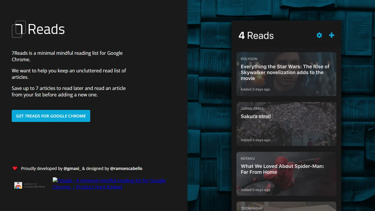 7reads.now.sh - Reading Habit Tracker Extension. Read More Books! screenshot