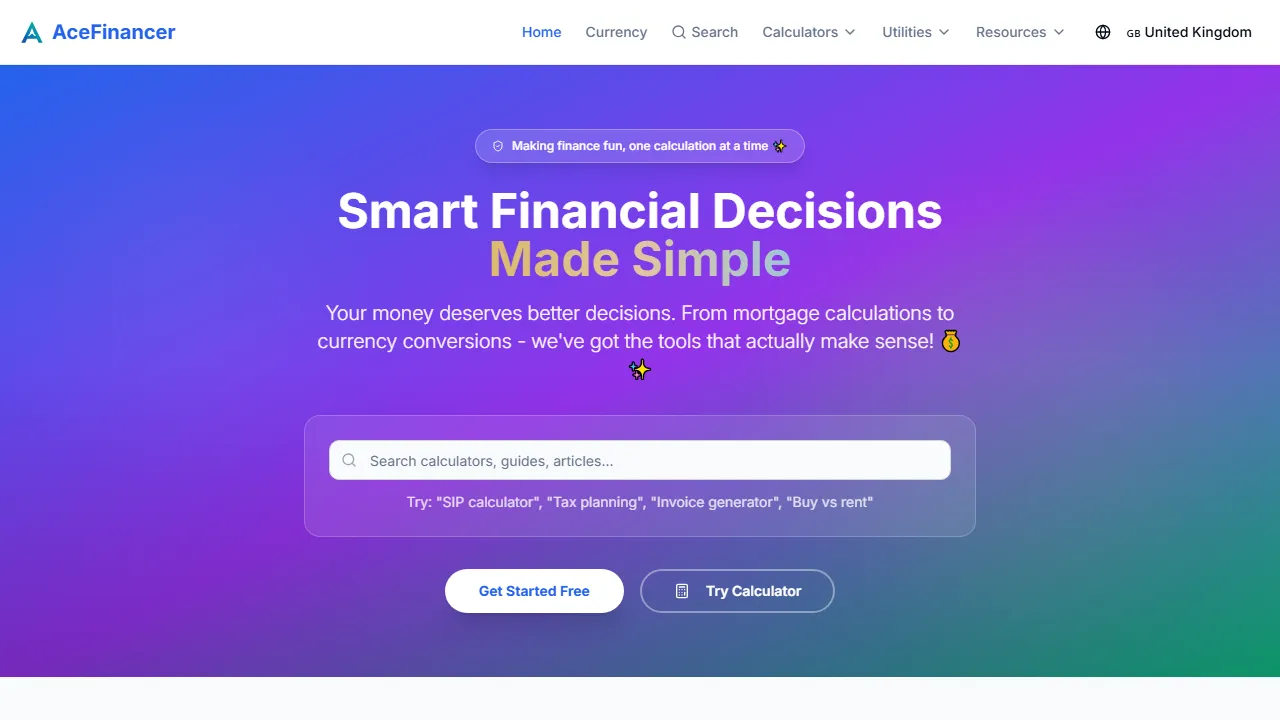 acefinancer.com - Free Software for Financial Planning Solutions screenshot