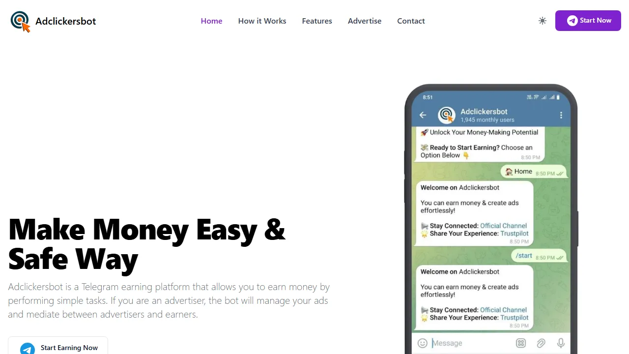 adclickersbot.com - Ad Clicker Bot Software Automate Clicks screenshot