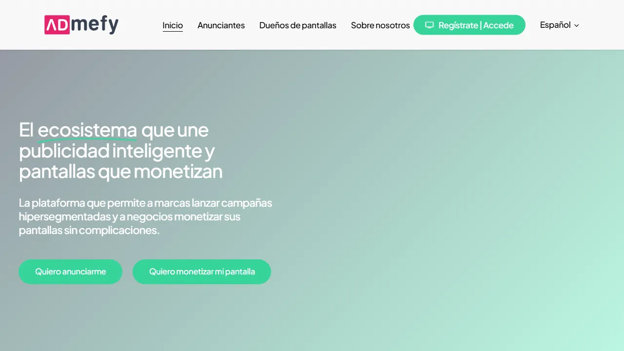 admefy.com - Global Advertising Manager and Social Network screenshot