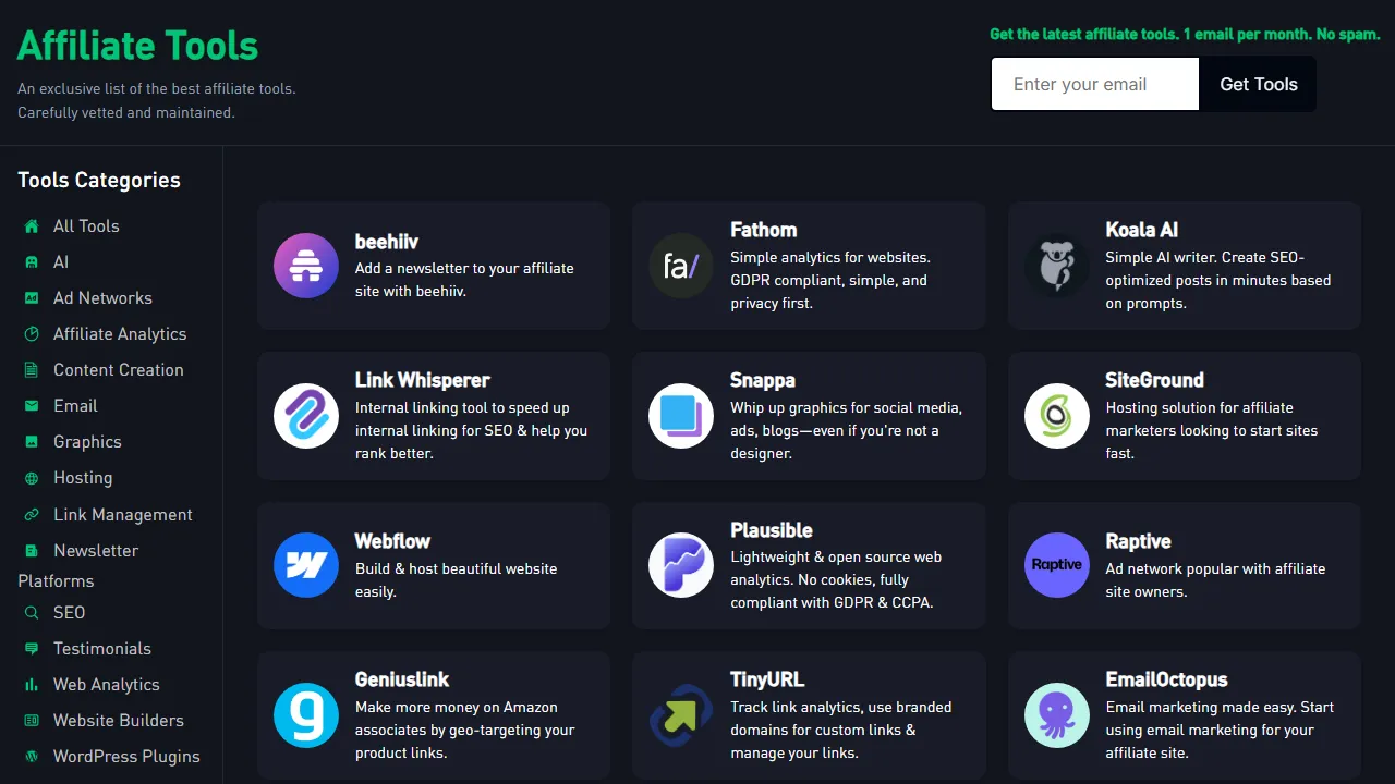 affiliate.tools - Link Management and Creation Software screenshot