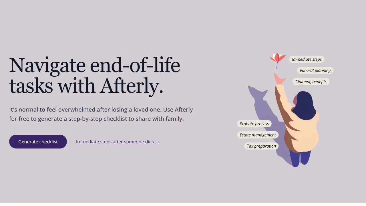 afterly.care - End of Life Planning Resource and Support screenshot