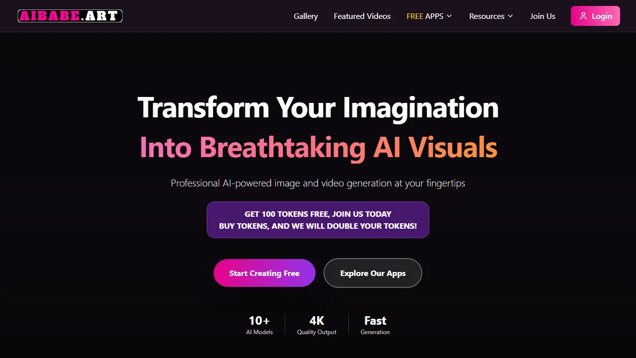 aibabe.art - AI Image Generator and Video Maker Online screenshot