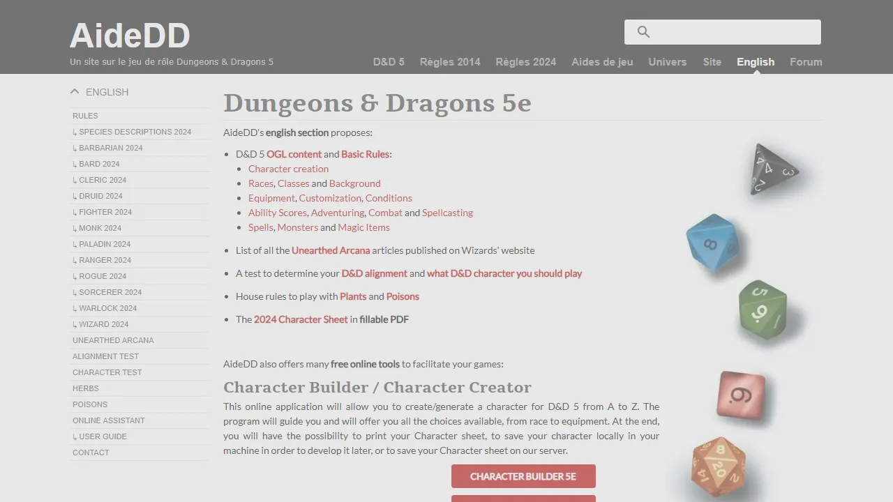 aidedd.org - RPG Game Tools and Map Maker screenshot