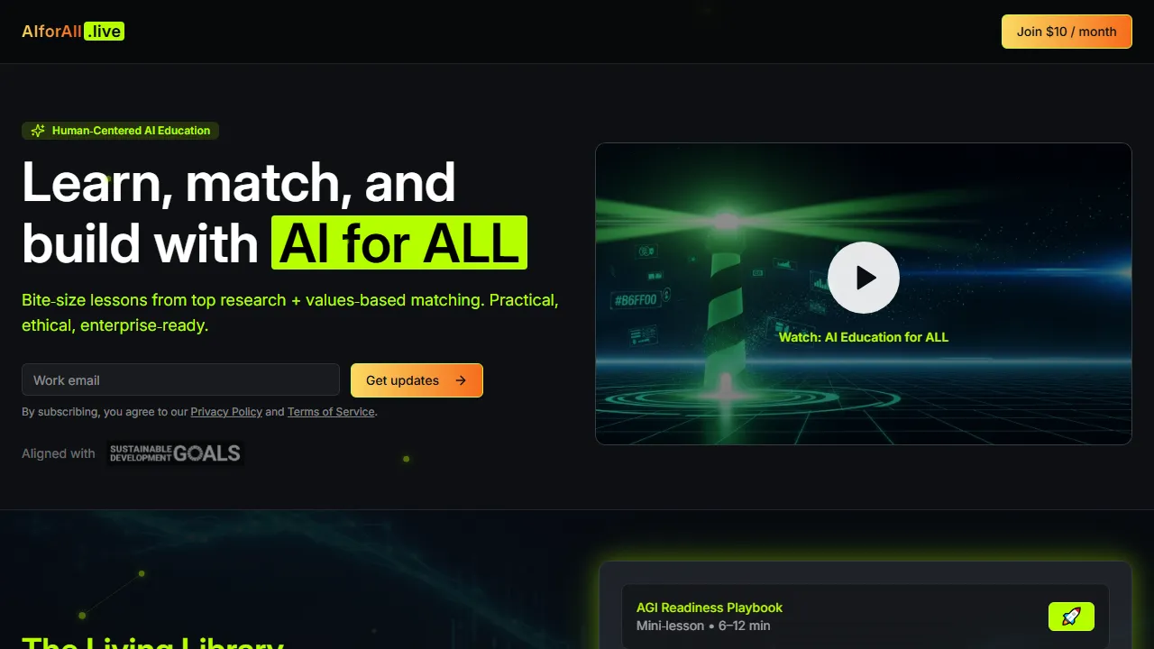 aiforall.live - AI Learning Platform and Resource Hub screenshot