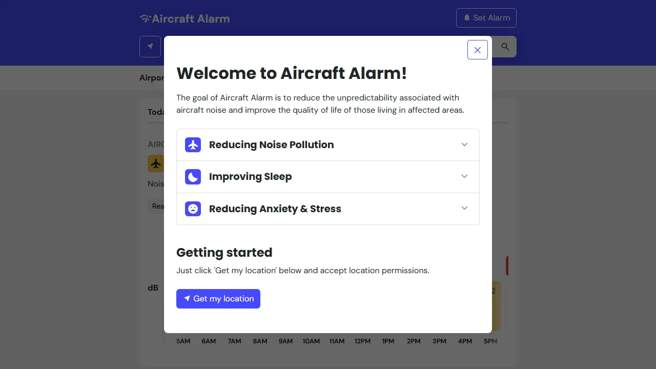 aircraftalarm.com - Classroom Noise Monitor to Improve Quality of Life screenshot