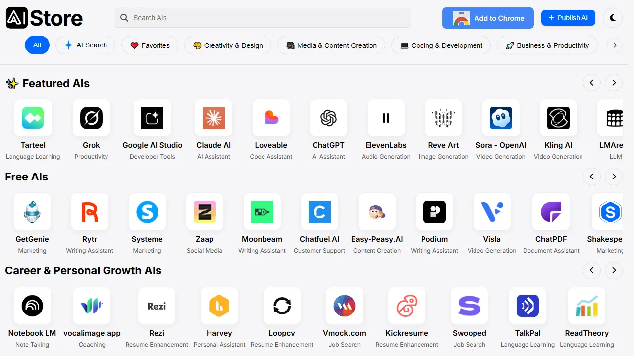 aistore.space - AI App Store Marketplace screenshot
