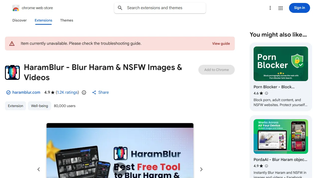 HaramBlur Project - AI-Powered Safe Search Filters Extension screenshot