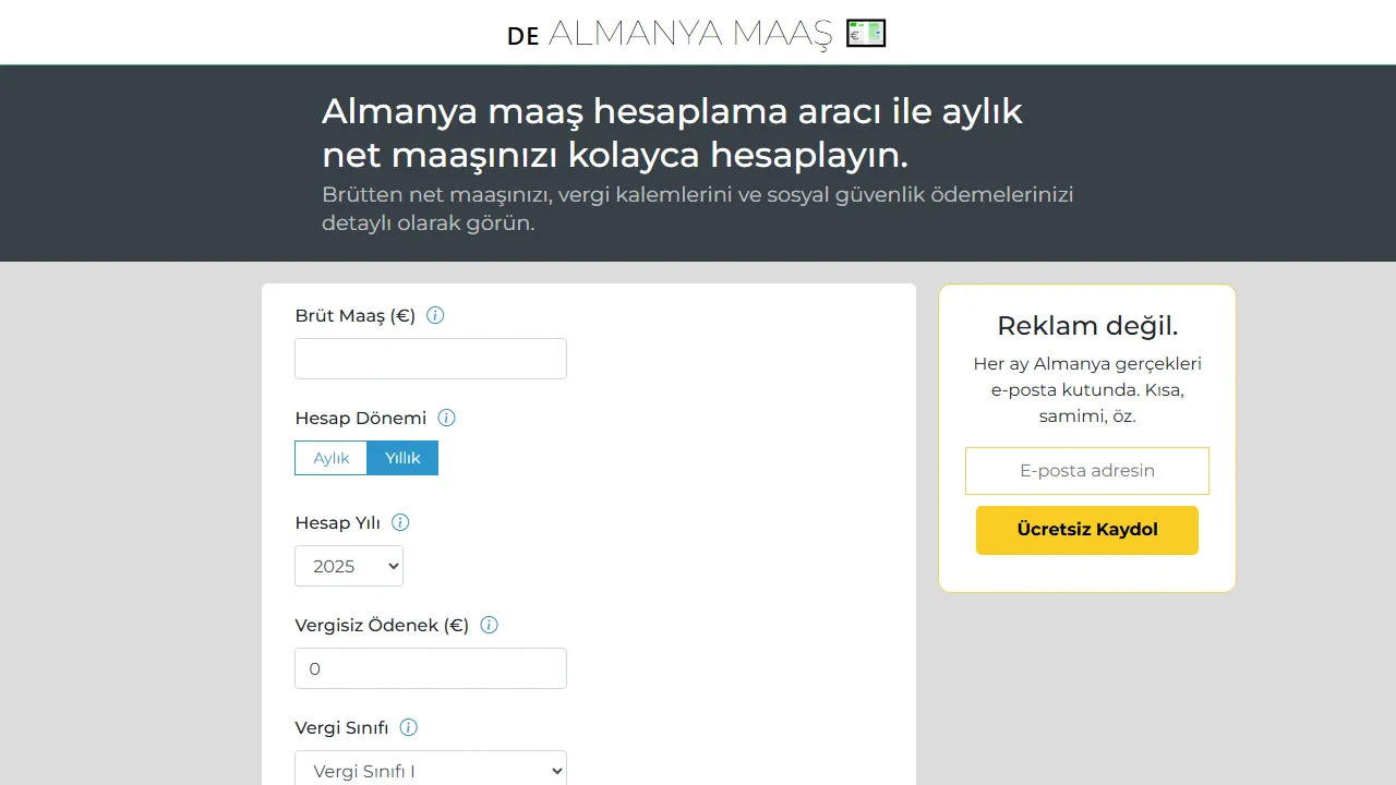 almanyamaas.com - Simple Accurate Salary Calculator screenshot
