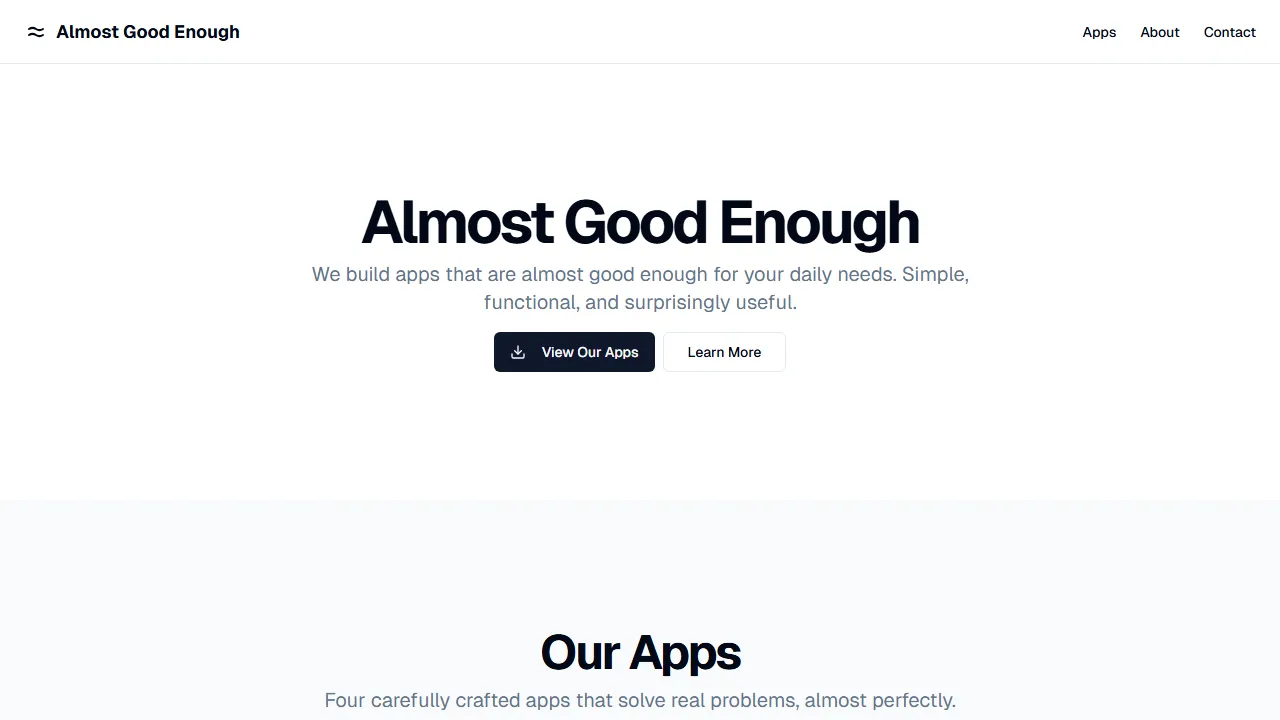 almostgoodenough.com - Simple and Functional Productivity Apps screenshot
