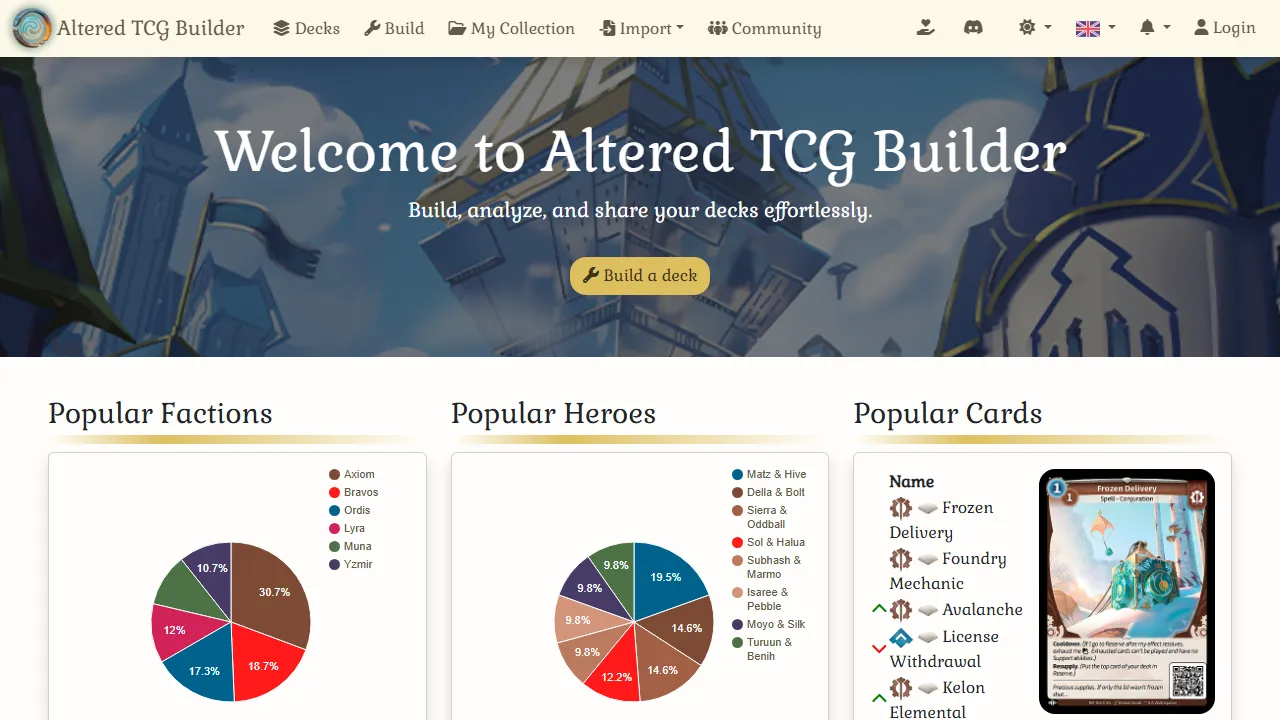 altered.ajordat.com - TCG Deck Builder for Altered screenshot