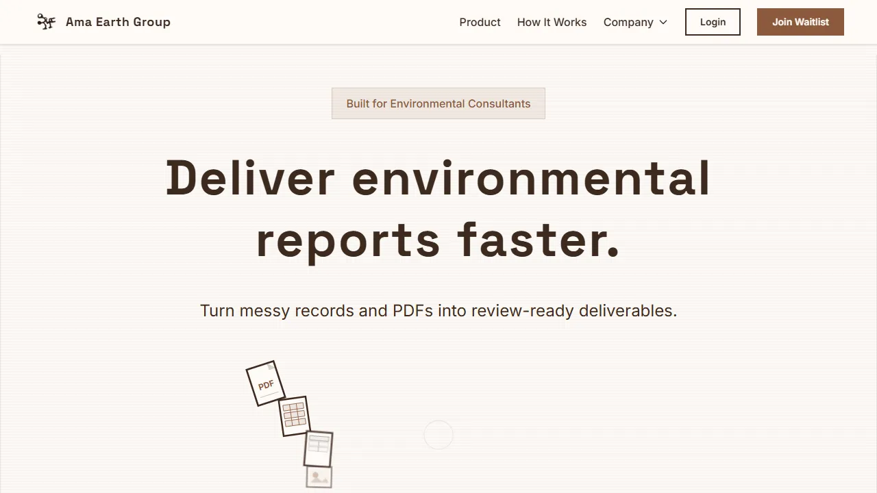 amaearthgroup.com - AI for Phase I Environmental Site Assessments screenshot
