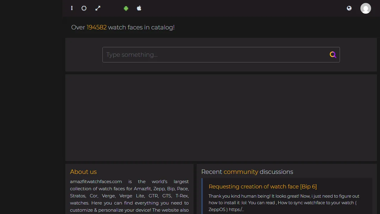 amazfitwatchfaces.com - Amazfit Watch Faces Maker - Design Yours Now screenshot