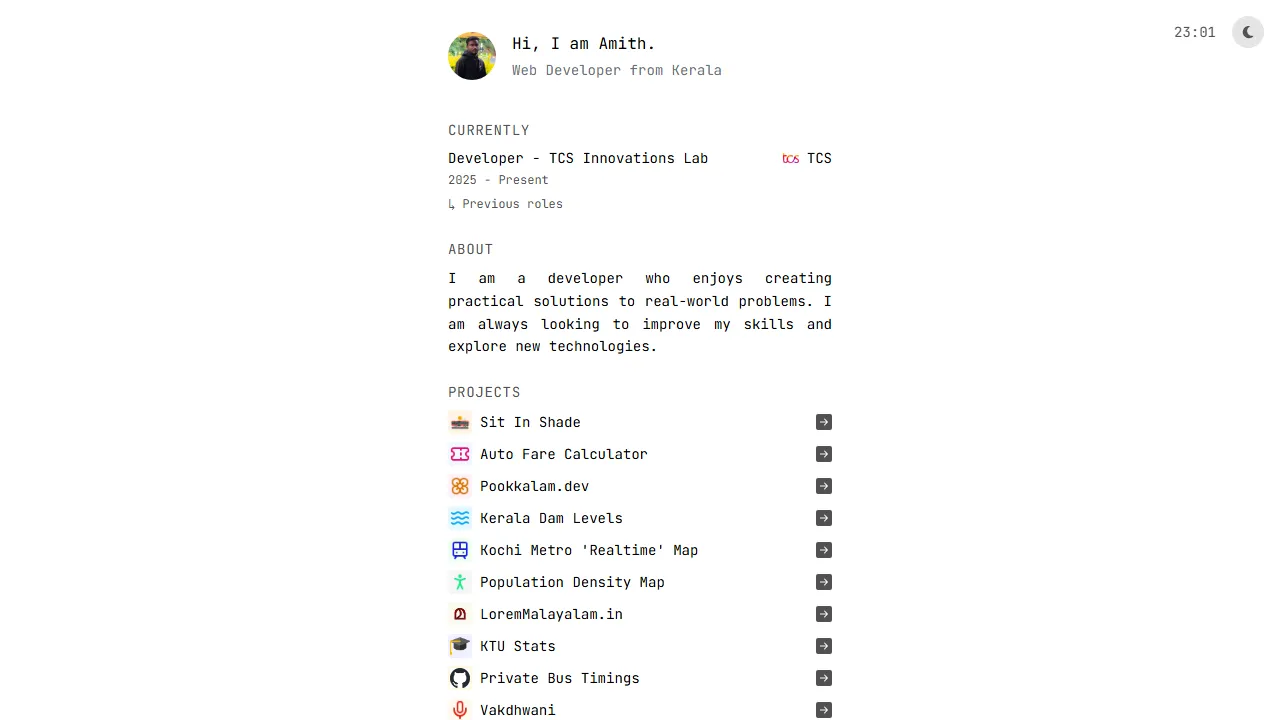 amithv.xyz - Web Site Builder For Developers screenshot