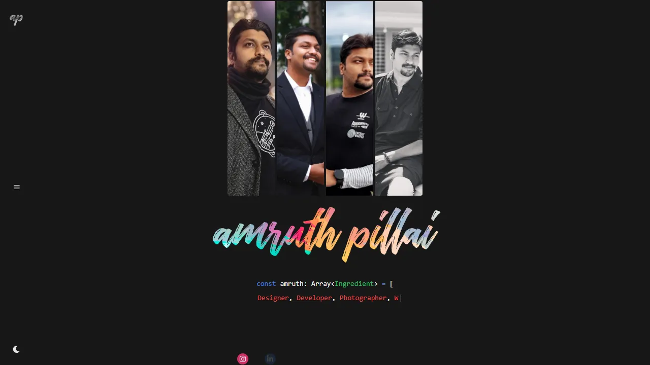 amruthpillai.com - Free Online Resume and CV Maker Tool screenshot