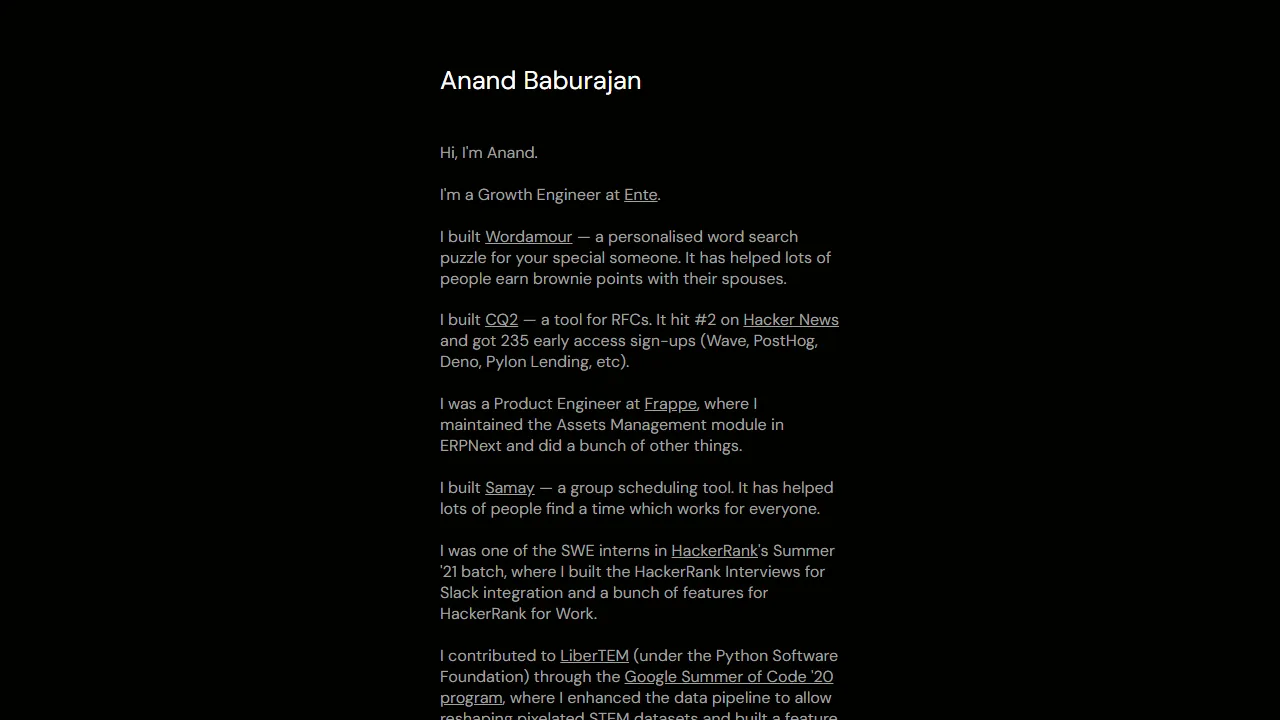 anandbaburajan.com - Time Zone Meeting Planner Tool screenshot