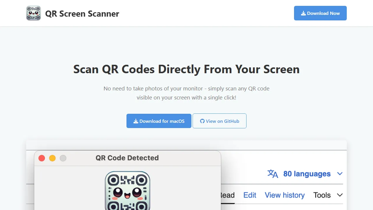andrewmkhoury.github.io - Free QR Code Scanner for macOS screenshot