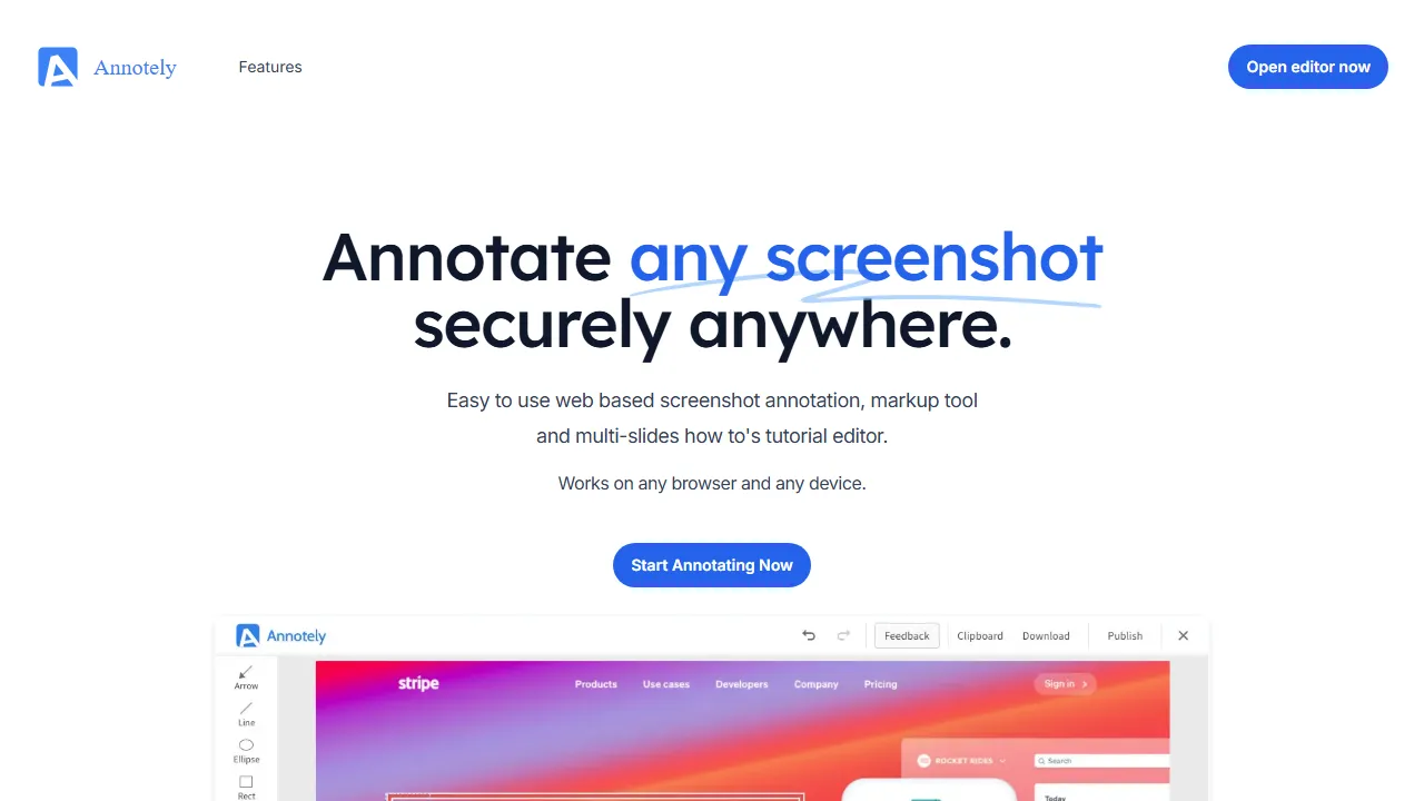 annotely.com - Web Based Screenshot and Image Annotation screenshot