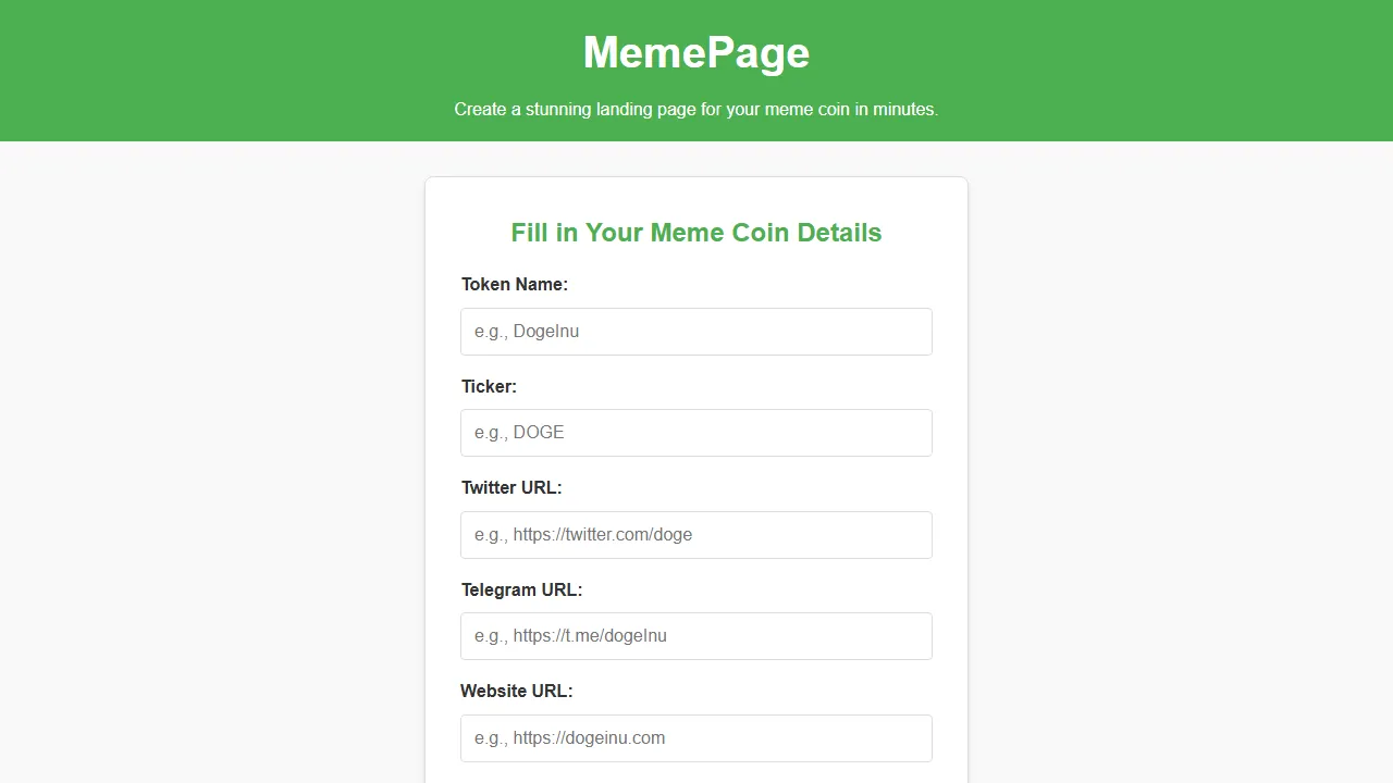 anthonytesla02.github.io - Meme Generator For Landing Page screenshot
