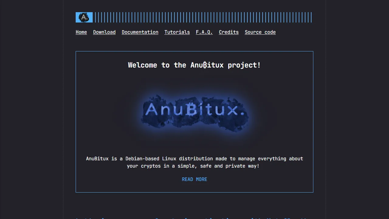 anubitux.org - Debian-Based Crypto Operating System Distribution screenshot