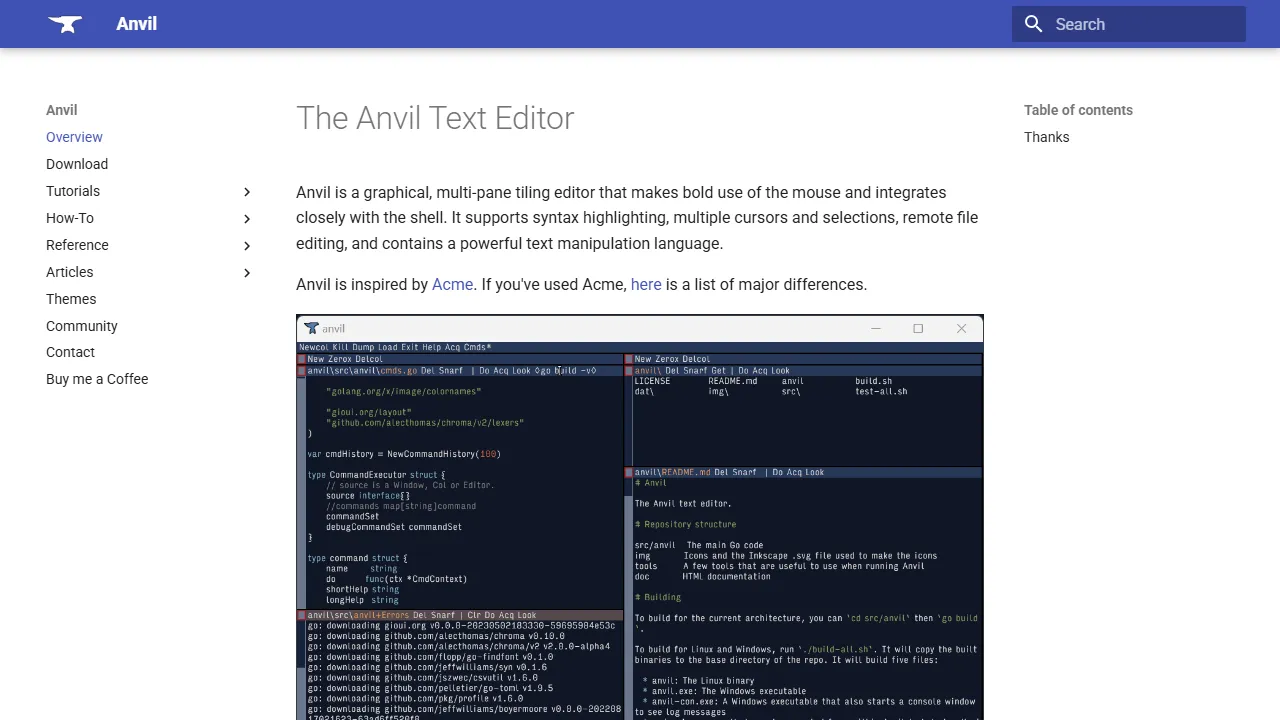 anvil-editor.net - Text Editor Software Download screenshot