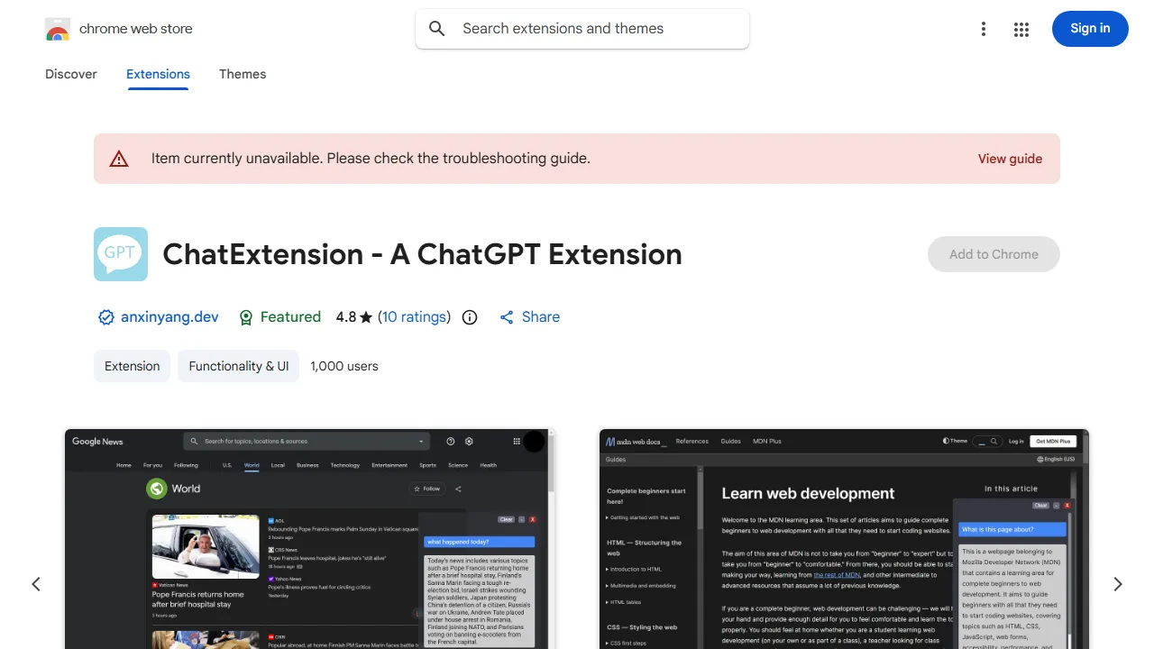 Anxin - ChatGPT Plugin for Chrome Extensions screenshot