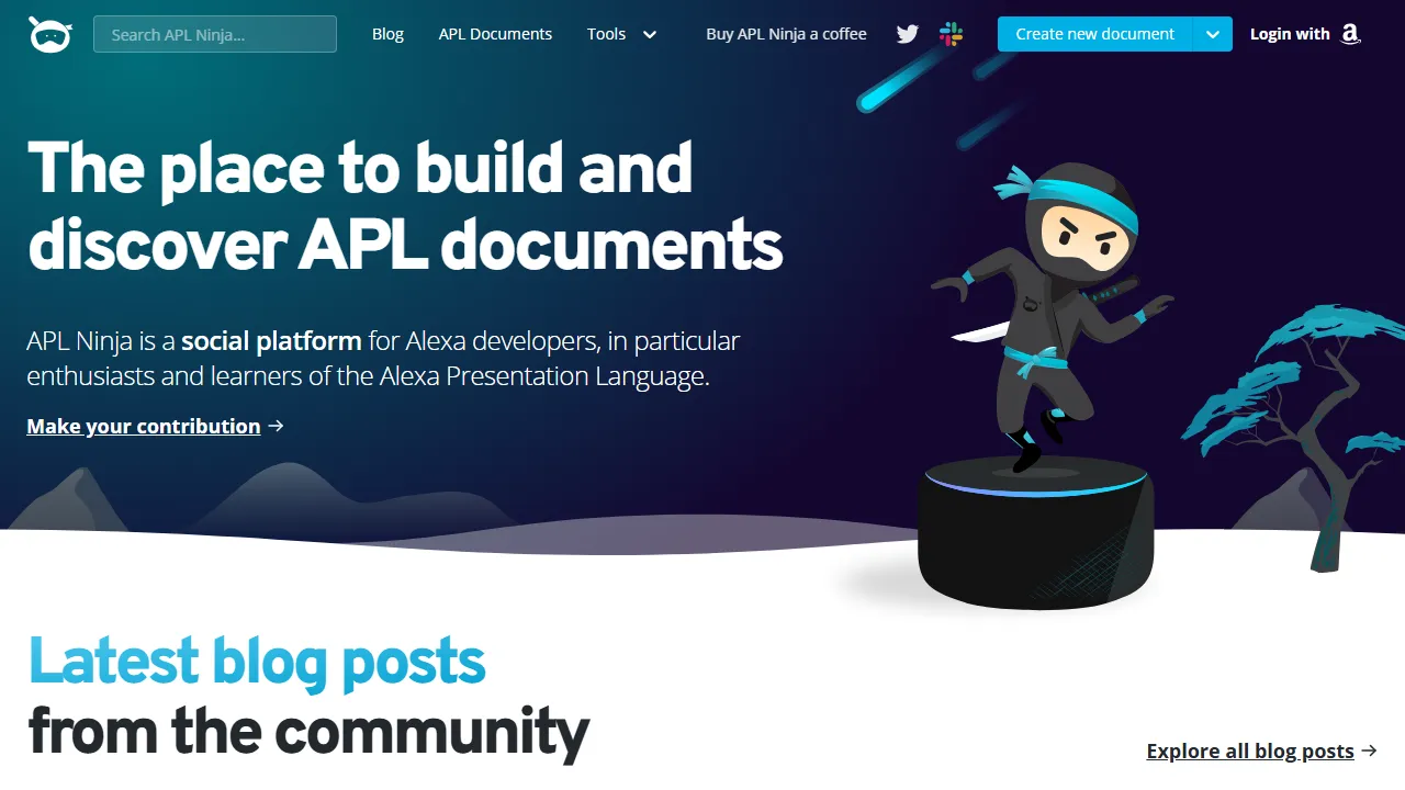 apl.ninja - Alexa Skill Platform for Developers and Learners screenshot