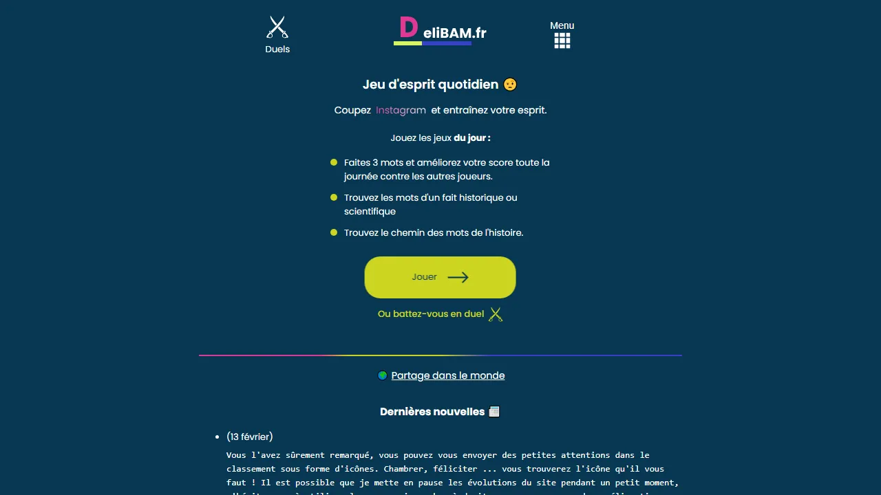 app.delibam.fr - Online Winzo Game Platform to Play Free screenshot