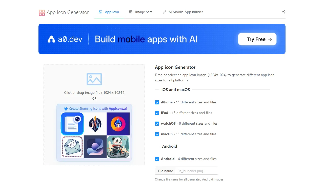 appicon.co - Free App Icon Generator and Builder screenshot