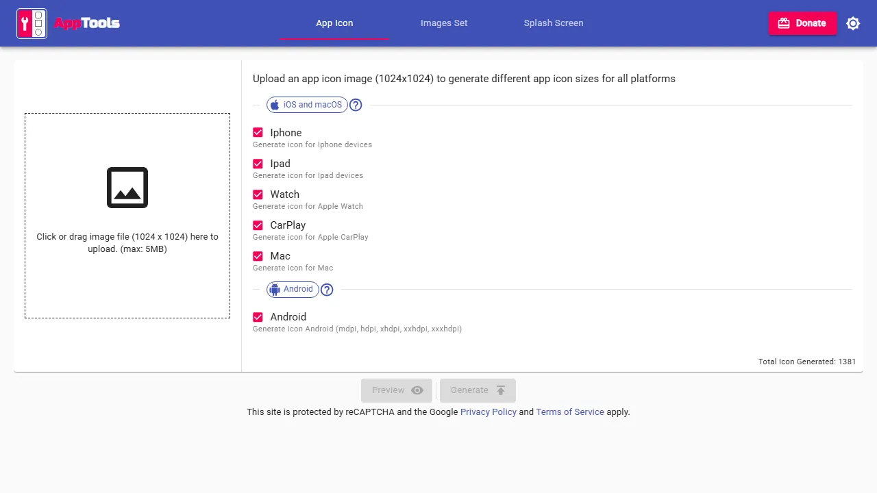 appicononline.com - App Icon Generator Tool Online screenshot