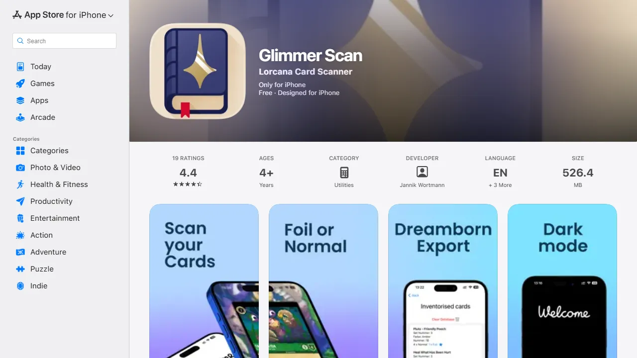 apple.co - Free Disney Lorcana Card Collection Tracker App screenshot