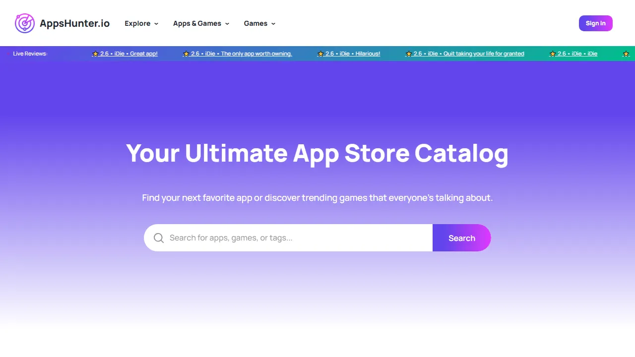 appshunter.io - iOS App Catalog for Investigation Discovery screenshot