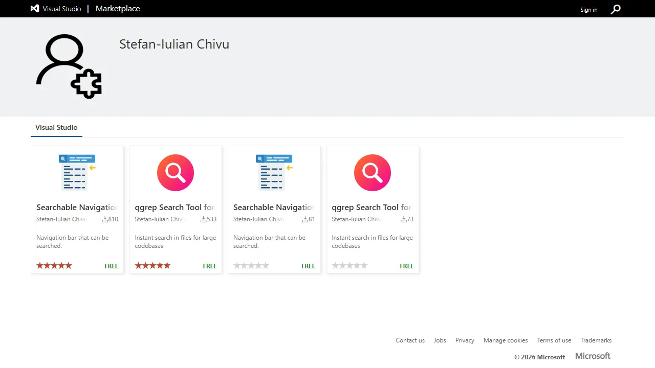 Stefan-Iulian Chivu - Free Visual Studio Code Extension Marketplace screenshot