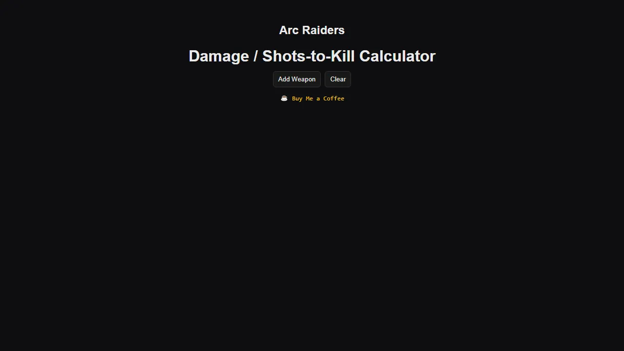 arcraiderscalc.com - Free Online Game Calculator Tool screenshot
