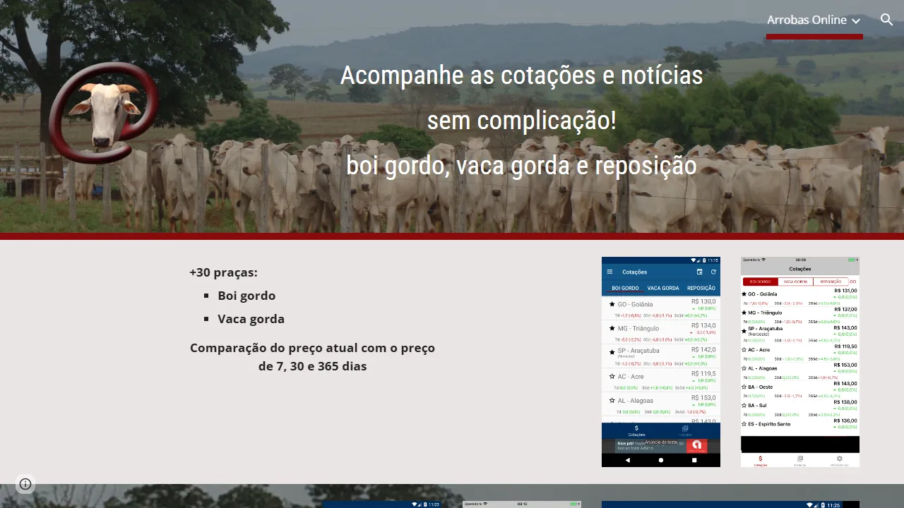 arrobasonline.com.br - Live Stock Prices App for Brazil Markets screenshot