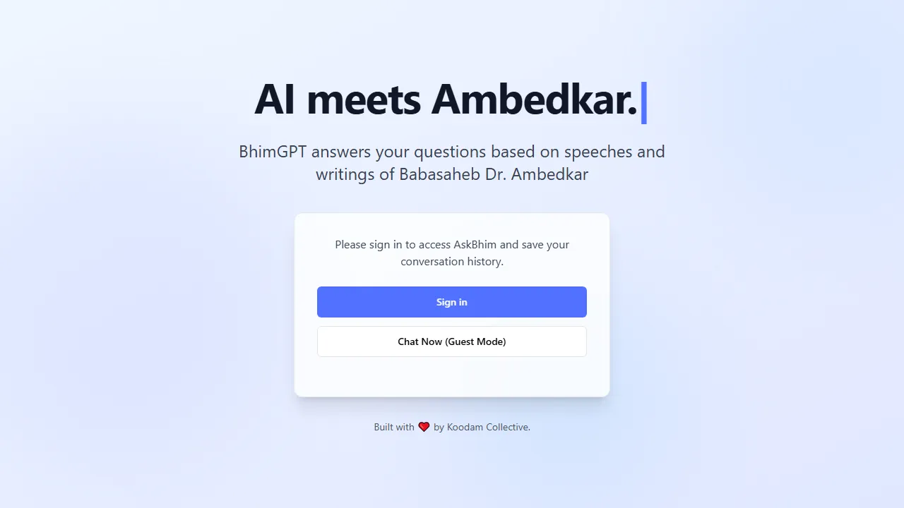askbhim.com - Free AI Chatbot Making Information Accessible screenshot