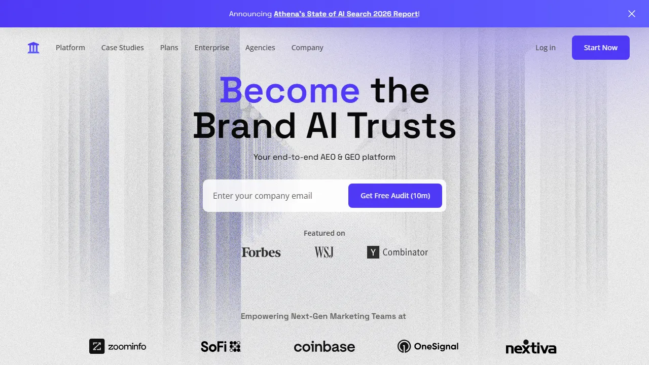 athenahq.ai - AI-Powered SEO and Generative Engine Optimization screenshot
