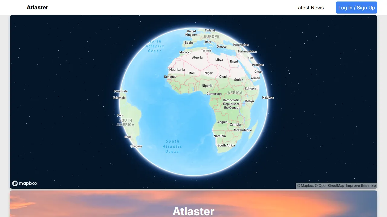 atlaster.com - Web App for Geography Enthusiasts screenshot