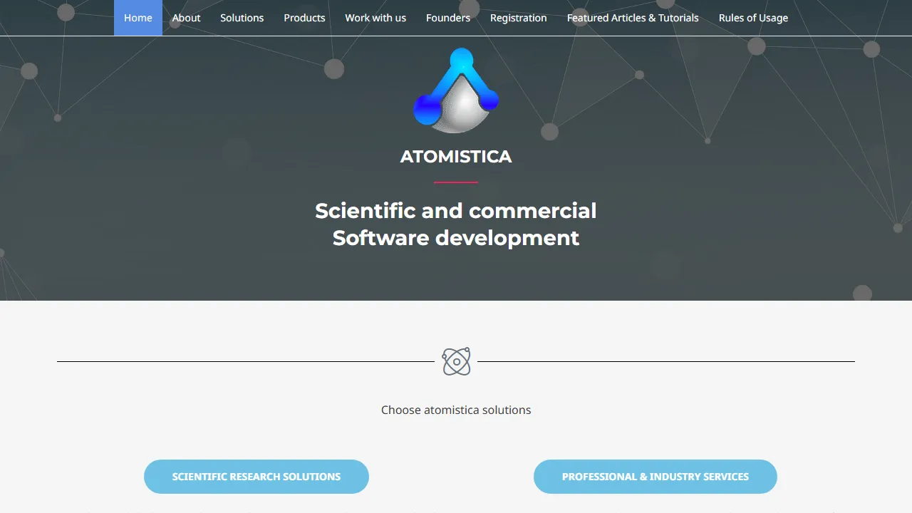 atomistica.online - Advanced Atomistic Modeling Platform screenshot