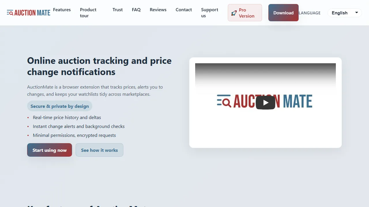 auction-mate.net - Auction Price Tracker for Hypixel Skyblock screenshot