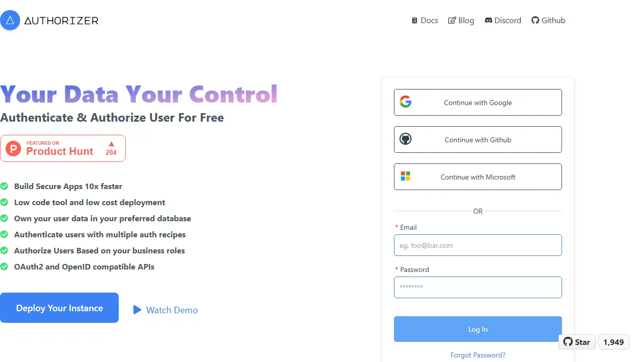 authorizer.dev - Open Source Authentication Authorization Solution screenshot