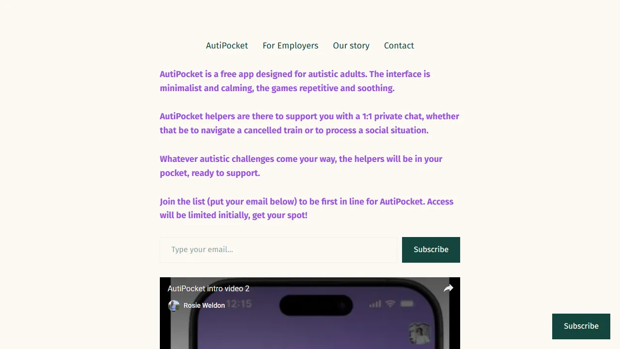 autipocket.com - Support Autism Community with Helper Chat screenshot