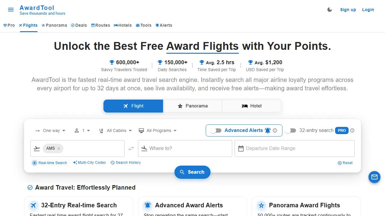 awardtool.com - Award Travel Planning Made Easier screenshot