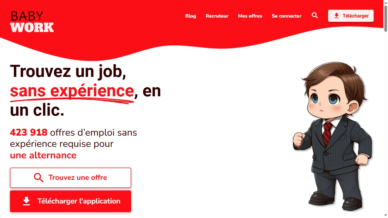 babywork.fr - Job Search App for Beginners screenshot