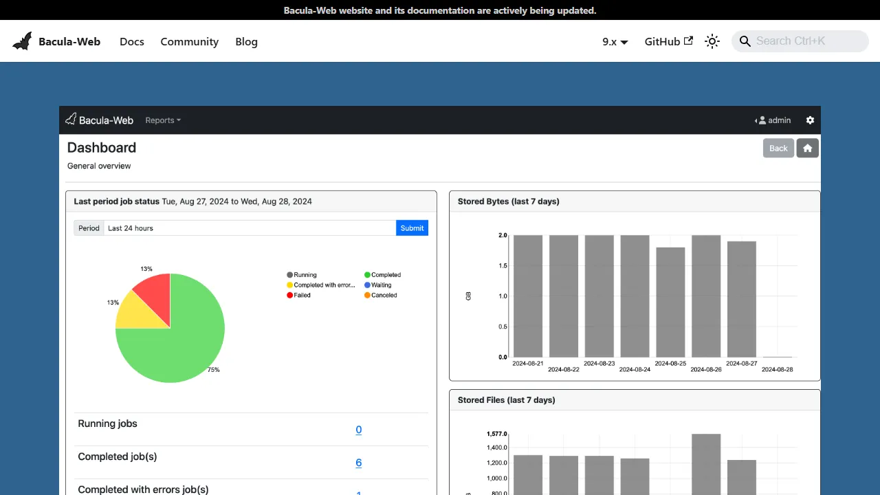 bacula-web.org - Open Source Web Management Project screenshot