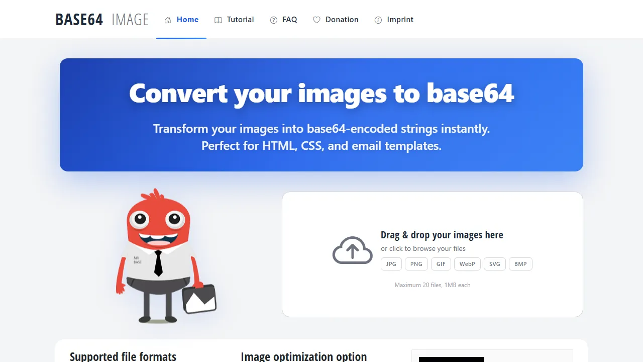 base64-image.de - Free Online Image Encoding Tool screenshot